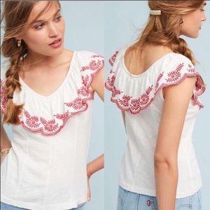 Anthropologie Julieta ruffled top